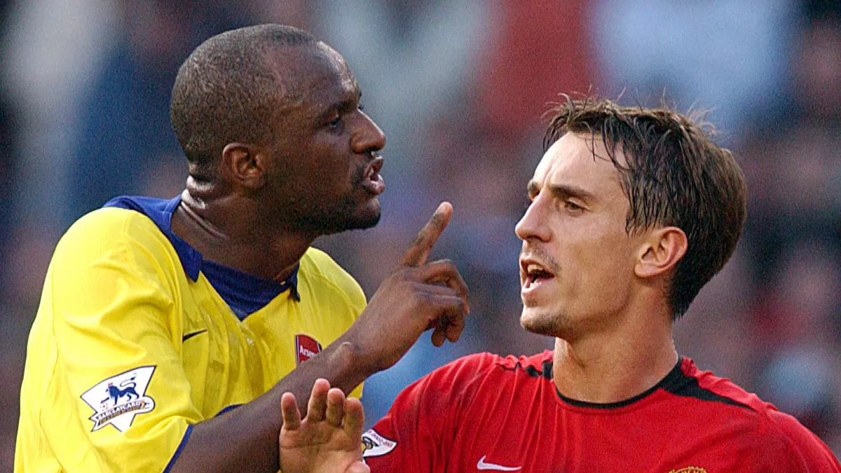 Patrick Vieira makes blunt remark to Gary Neville's face 19 years after tunnel bust-up